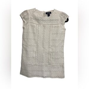 Lands’ End White Eyelet Lace Cap Sleeve